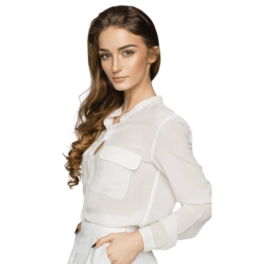 Classic White Chiffon Blouse Secondary image